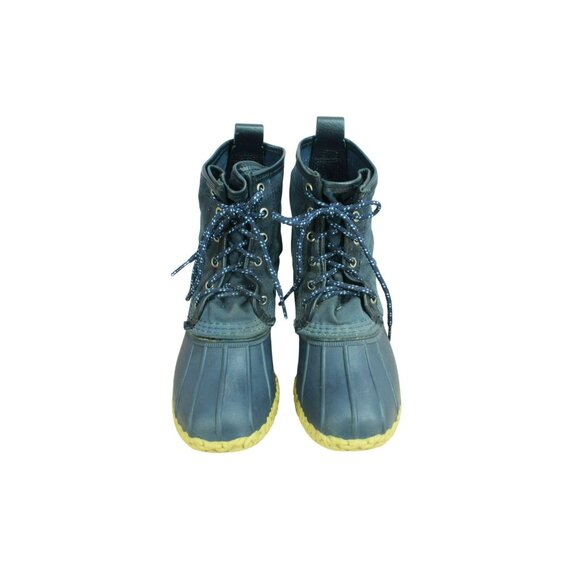 LL Bean Blue Waxed Canvas 8" Ankle Duck Boots Waterproof Insulated Size 3 M - Picture 5 of 10